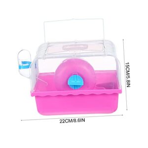 TEHAUX Hamster Starter Cage Hamster Cage Pet House Villa Cage for Small Pets Pet Supplies Transparent Pet Nest Hamster House Rosy Plastic Panel Pet Cage Pet Carrying Box Chinchilla Cage