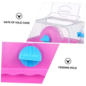 TEHAUX Hamster Starter Cage Hamster Cage Pet House Villa Cage for Small Pets Pet Supplies Transparent Pet Nest Hamster House Rosy Plastic Panel Pet Cage Pet Carrying Box Chinchilla Cage