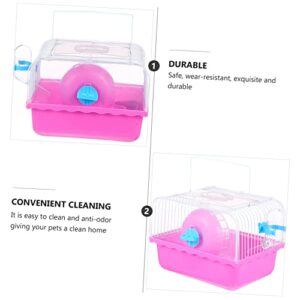 TEHAUX Hamster Starter Cage Hamster Cage Pet House Villa Cage for Small Pets Pet Supplies Transparent Pet Nest Hamster House Rosy Plastic Panel Pet Cage Pet Carrying Box Chinchilla Cage