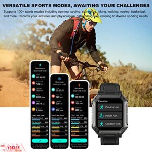 YOKIBY Military Smart Watch for Men 1.91" HD Tactical Sports Rugged Smartwatch(Answer/Make Call) IP68 Swimming Fitness Tracker Watch with Heart Rate Blood Pressure Sleep Monitor for iOS Android Phone