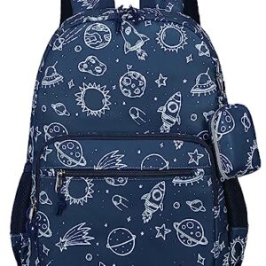 mygreen Toddler Backpack Boys with Coin Bag Cute Kids School Backpack Preschool Kindergarten Bookbags Nursery Daycare Toddler Bags Rocket Navy Blue