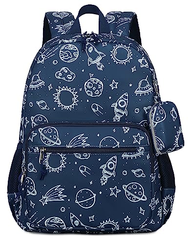 mygreen Toddler Backpack Boys with Coin Bag Cute Kids School Backpack Preschool Kindergarten Bookbags Nursery Daycare Toddler Bags Rocket Navy Blue