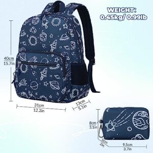 mygreen Toddler Backpack Boys with Coin Bag Cute Kids School Backpack Preschool Kindergarten Bookbags Nursery Daycare Toddler Bags Rocket Navy Blue