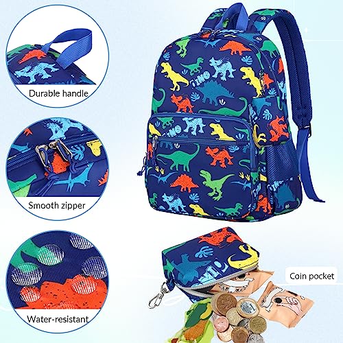 mygreen Toddler Backpack Boys with Coin Bag Cute Kids School Backpack Preschool Kindergarten Bookbags Nursery Daycare Toddler Bags Rocket Navy Blue