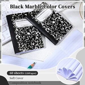 Harloon 150 Pcs Mini Composition Notebook Bulk 4.5" x 3.25" Cute Marble Notebooks Pocket Journal Notebooks for College School Office and Kids Narrow Ruled Black Marble Covers, 60 Sheets/ 120 Pages