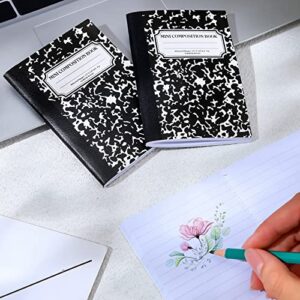 Harloon 150 Pcs Mini Composition Notebook Bulk 4.5" x 3.25" Cute Marble Notebooks Pocket Journal Notebooks for College School Office and Kids Narrow Ruled Black Marble Covers, 60 Sheets/ 120 Pages