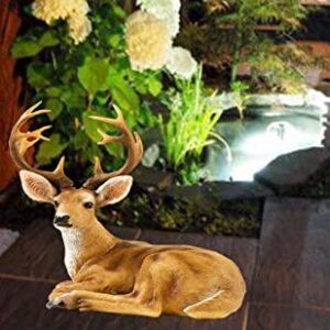 SHUIANGRAN Crouching Resin Deer Animal Decoration Resin Statue Outdoor Deer Statue Lawn Decoration Garden Animal Outdoor Decoration Garden Statue