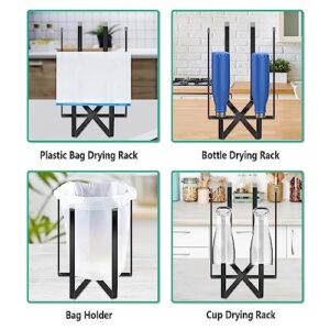 Cup Drying Rack, Water Bottle Drying Rack，Reusable Bag Drying Rack，Plastic Bag Drying Rack on The Countertop