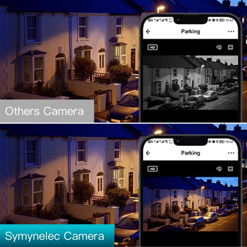 SYMYNELEC Light Bulb Security Camera Outdoor Waterproof 2K, 2.4GHz Wireless WiFi Light Socket Security Cam with Color Night Vision Human Motion Detection Tracking IP65 Works with Alexa Google (2 PCS)