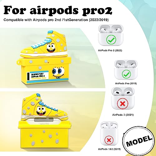 Buewutiry Cute Case for AirPod Pro 2 Case - Compatible with Airpods Pro 2/1 Generation Case, Soft Silicone Case for Airpods Pro 2nd Generation Case Cover