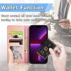 ONV Wallet Case for Oppo A57 5G 2022-1.5M Adjustable Strap Emboss Feather Flip Phone Case Card Slot Magnet Leather Shell Flip Stand Cover for Oppo A57 5G 2022 [MZY] -Pink