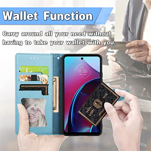 ONV Wallet Case for Oppo A12-1.5M Adjustable Strap Emboss Feather Flip Phone Case Card Slot Magnet Leather Shell Flip Stand Cover for Oppo A7 / Oppo A5S / Oppo AX5S / Oppo A12 [MZY] -Blue