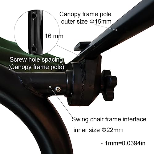 Timyrimy Garden Swing Plastic Fittings (SPF004) to Attach Canopy Frame to Swing Frame, Swing Canopy Bracket Replacement Part (4.9, 1 PCS/CTN)