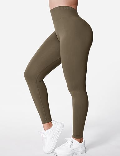 YEOREO Liz Scrunch Workout Leggings for Women High Waisted Butt Lifting V Back Waist Seamless Gym Yoga Leggings Coffee L