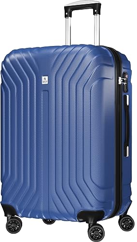 AnyZip Luggage Expandable PC ABS Durable Hardside Suitcase with Spinner Wheels TSA Lock Checked-Medium 24 Inch Blue