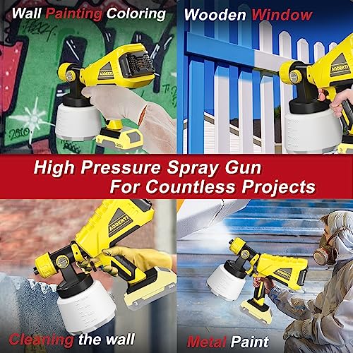 Cordless Paint Sprayer for DEWALT 20V Max Battery, HVLP Electric Tools Spray Paint Gun, Paint Sprayers for Home Interior and Exterior/Furniture/Cabinets/Walls/Fence/Ceiling (Battery NOT Included)