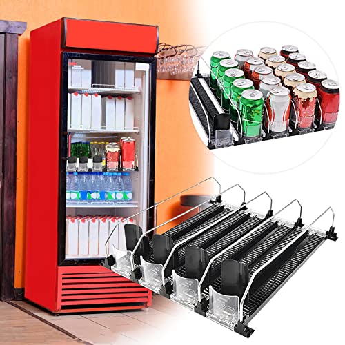 Supermarket Freezer Beverage Pusher Bar, Freezer Beverage Shelf, Beverage Automatic Pusher and Puller,Self-Pushing Soda Can Organizer for Refrigerator, Drink Dispenser for Home Pantry (Small, 1)