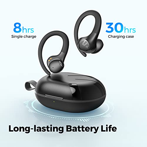 SoundPEATS Wings 2 Sport Wireless Earbuds Over-Ear Buds with Ear Hooks Bluetooth Headphones for Workout,Built-in Mic Headset,30H Play Back Earphones,IPX4