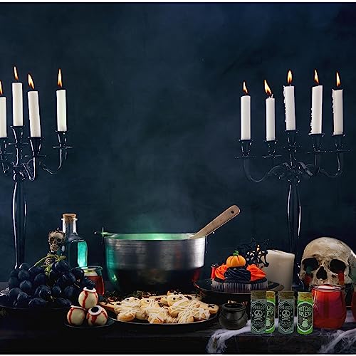 65Pcs Halloween Potion Bottles Set for Halloween Party - 12Pcs Mini Potion Vials, 50Pcs Halloween Stickers, 3Pcs Witch Cauldron - Witch Brew Halloween Party Favor, Halloween Home Kitchen Decoration