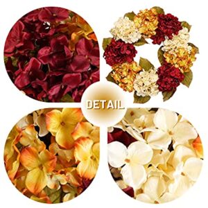DDHS Fall Wreaths for Front Door, 20” Hydrangea Wreath for Wall Window Party Wedding Decor Indoor Outdoor, Artificial Fall Door Wreath for Thanksgiving Decorations