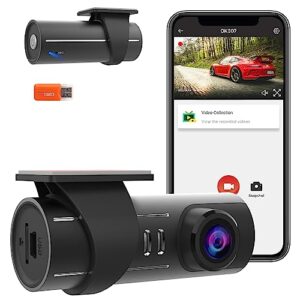 dash cam wifi 1080p fhd,super capacitor mini dashcam front,eridax dash camera for cars with app,360 degree rotation,night vision,140° wide angle,g-sensor,wdr,f1.8 aperture,loop-recording