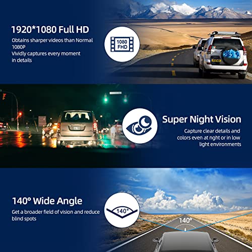 Dash Cam WiFi 1080P FHD,Super Capacitor Mini Dashcam Front,ERIDAX Dash Camera for Cars with APP,360 Degree Rotation,Night Vision,140° Wide Angle,G-Sensor,WDR,F1.8 Aperture,Loop-Recording