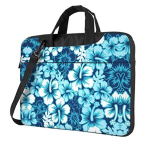hawaii flower printed laptop bag,portable crossbody laptop case bag briefcase messenger bag with handle 13 inch