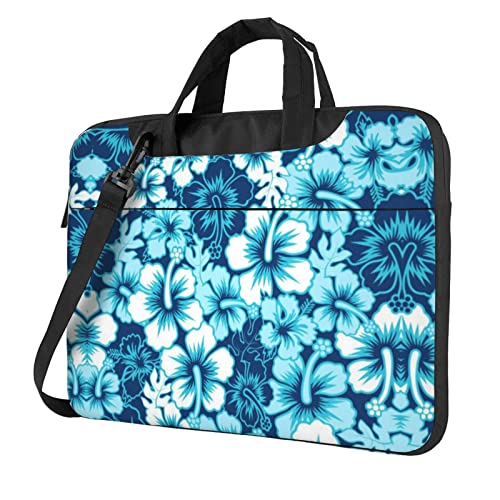 Hawaii Flower Printed Laptop Bag,Portable Crossbody Laptop Case Bag Briefcase Messenger Bag With Handle 13 Inch