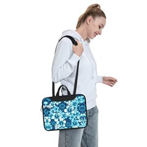 Hawaii Flower Printed Laptop Bag,Portable Crossbody Laptop Case Bag Briefcase Messenger Bag With Handle 13 Inch