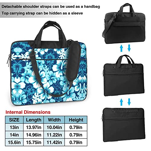 Hawaii Flower Printed Laptop Bag,Portable Crossbody Laptop Case Bag Briefcase Messenger Bag With Handle 13 Inch