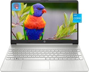 hp 2023 newest laptop, for business and students, 15.6" touchscreen display, intel core i3-1115g4 processor, 16gb ram, 512gb ssd, wi-fi, bluetooth, webcam, windows 11 home in s mode, natural silver