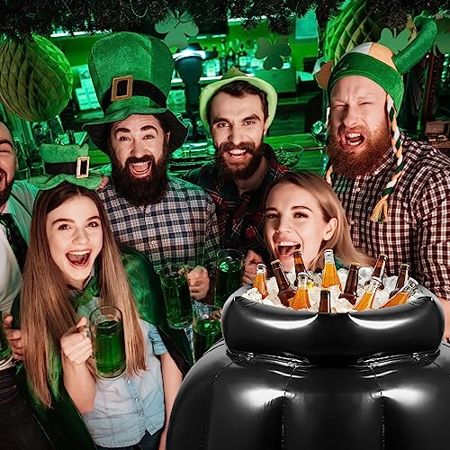 Lallisa 33 x 27 Inch Giant Inflatable Halloween Cauldron Drink Cooler Large Inflatable Coin Pot for Novelty Beverage Holders Candy Cauldron Kettles Witch's Cauldron Party Decoration