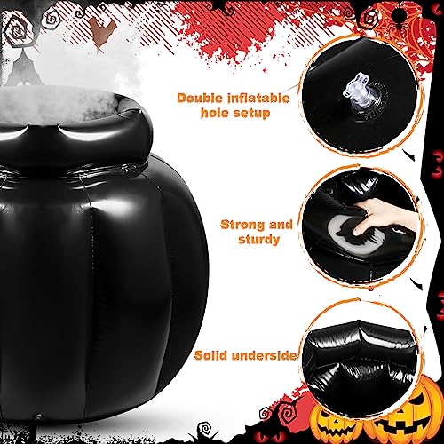 Lallisa 33 x 27 Inch Giant Inflatable Halloween Cauldron Drink Cooler Large Inflatable Coin Pot for Novelty Beverage Holders Candy Cauldron Kettles Witch's Cauldron Party Decoration