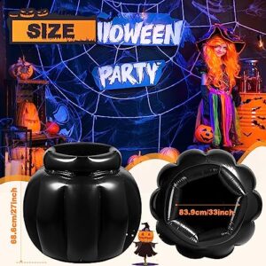 Lallisa 33 x 27 Inch Giant Inflatable Halloween Cauldron Drink Cooler Large Inflatable Coin Pot for Novelty Beverage Holders Candy Cauldron Kettles Witch's Cauldron Party Decoration