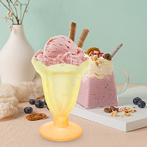 Luxshiny Ice Cream Cup Frosted Glass Dessert Bowl Juice Beverage Container Wine Cocktail Glasses Smoothie Cup for Summer Hawaiian Luau Party Favors