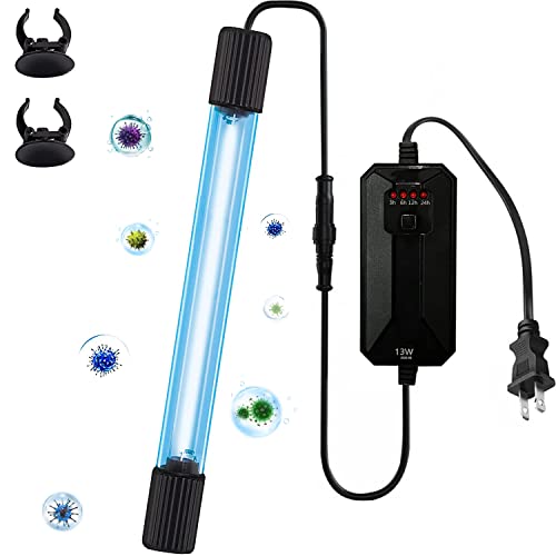 KABASI Aquarium Clean Light, 13W Submersible Algae Clear Light Fish Tank Water Clean Lamp, Waterproof Green Clear Bloom Clean Lamp for Sump Pond Filter Swim Pool