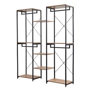 lhllhl wardrobe clothes rail 2 + 3 + 2 shelves with shoe rack clothing storage cabinet clothes shoes bedroom furniture