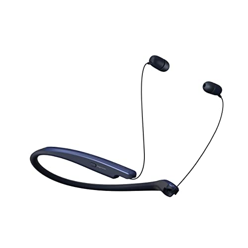 LG Tone Flex Wireless Bluetooth Stereo Neckband Earbuds HBS-XL7-32-Bit Hi-Fi DAC, Meridian Audio,Google Assistant (Wall & Car Charger- Navy Blue)