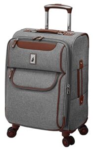 london fog westminster expandable spinner grey, 20" carry on