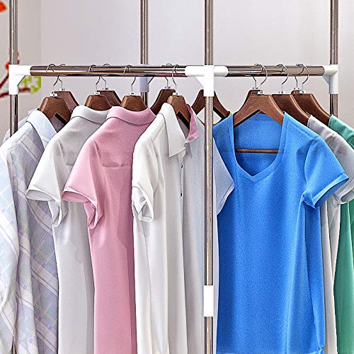 LHLLHL Metal Coat Rack Floor Standing Clothes Stand Garment Rack with Shelf Home Bedroom Clothing Wardrobe Storage Organizer Furniture