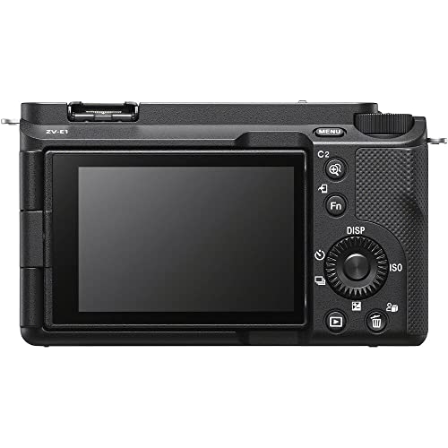 Sony Alpha ZV-E1 Full-Frame Vlog Mirrorless Lens Camera (Black) (ILCZVE1/B) + Case + 64GB Card + NP-FZ100 Compatible Battery + LED Light + Corel Photo Software + Card Reader + More (Renewed)