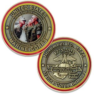 2023 marine corps birthday ball challenge coin! drill instructor tribute usmc bday custom coin! designed for marines by marines semper fi. officially licensed coin!