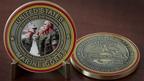 2023 Marine Corps Birthday Ball Challenge Coin! Drill Instructor Tribute USMC Bday Custom Coin! Designed for Marines by Marines Semper Fi. Officially Licensed Coin!