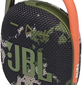 JBL Clip 4 Portable Bluetooth Speaker - Waterproof and Dustproof IP67, Mini Bluetooth Speaker for Travel, Outdoor and Home w/Microfiber Cleaning Cloth (Squad)