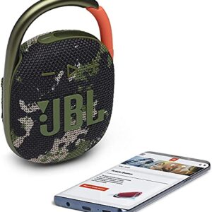 JBL Clip 4 Portable Bluetooth Speaker - Waterproof and Dustproof IP67, Mini Bluetooth Speaker for Travel, Outdoor and Home w/Microfiber Cleaning Cloth (Squad)