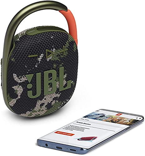 JBL Clip 4 Portable Bluetooth Speaker - Waterproof and Dustproof IP67, Mini Bluetooth Speaker for Travel, Outdoor and Home w/Microfiber Cleaning Cloth (Squad)