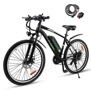 feoffy electric bike for adults 350w electric bikes 26" electric mountain bike shimano 21 speed gears electric bicycle 36v 10.4ah removable battery,free lock (350w36v)