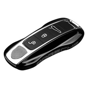 LIMBQS Car Key Protection Keychain, Key Cover for Porsche Macan Cayenne Panamera 911 (New Black)