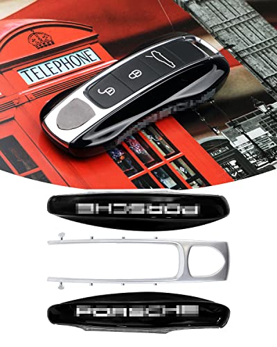 LIMBQS Car Key Protection Keychain, Key Cover for Porsche Macan Cayenne Panamera 911 (New Black)