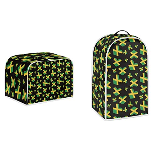 Gomyblomy Jamaica Flag 4 Slice Toaster Cover, Patriot Dust and Fingerprint Resistant Kitchen Aid Protective Cover, Stand Mixer Dust Cover with Handle